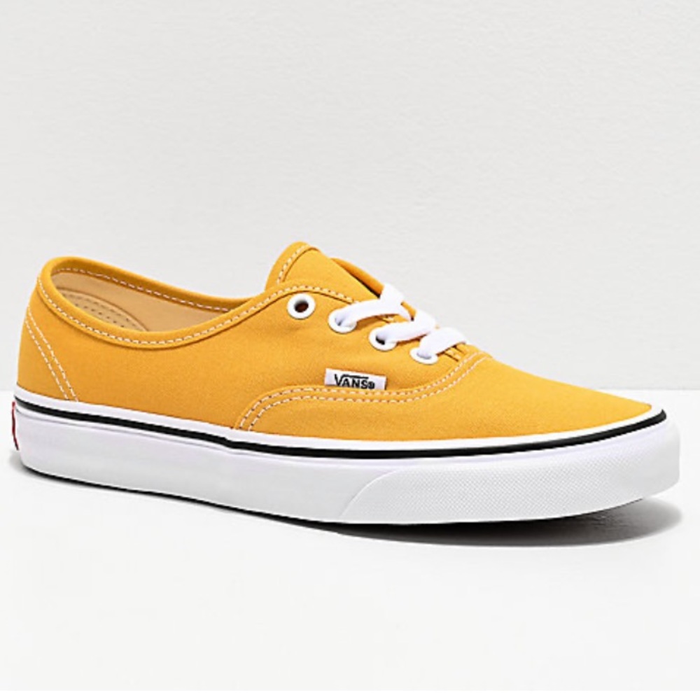 VANS Authentic Ochre & White Skate Shoes!💛🌼🌻🌞